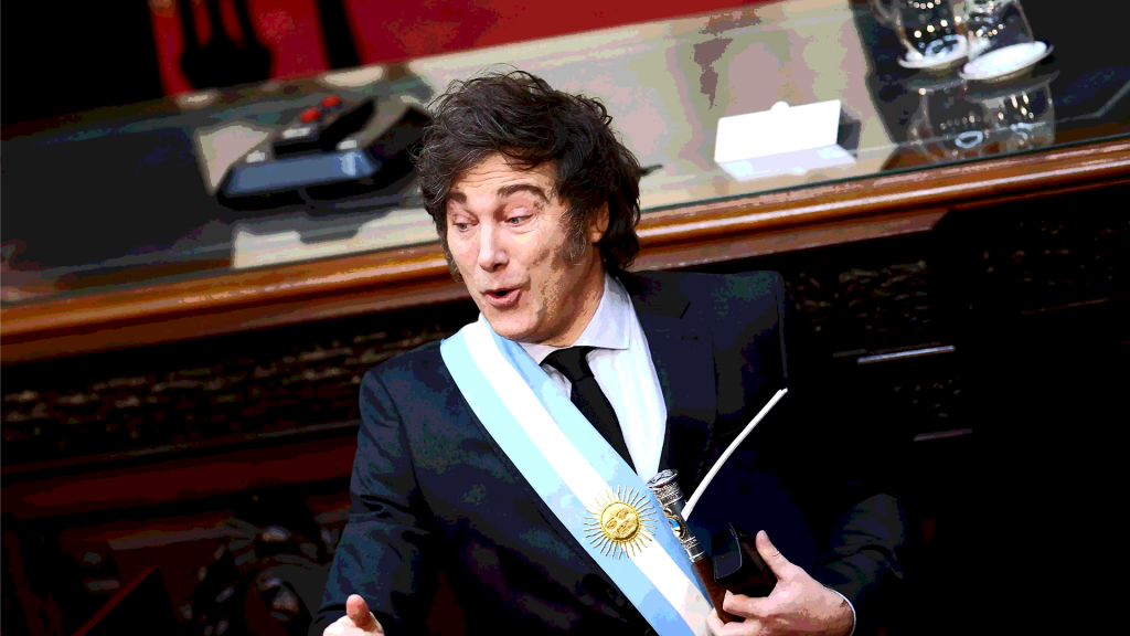 Milei anuncia corte de 90% dos impostos na Argentina