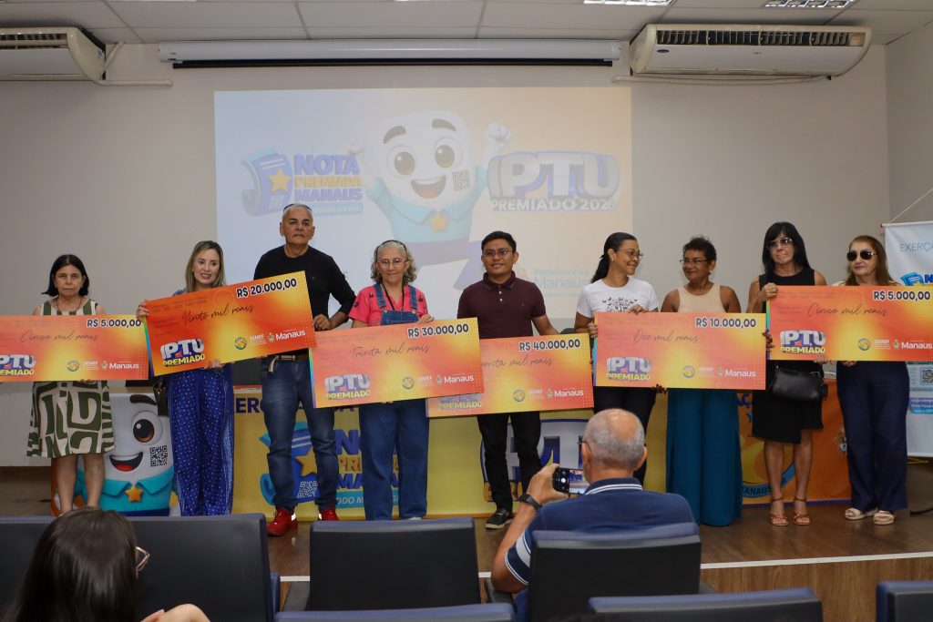 Prefeitura de Manaus entrega prêmios a contribuintes sorteados no sétimo sorteio do IPTU Premiado 2026
